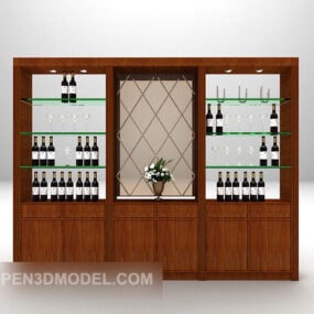 Wine Kitchen Cabinet Large Size 3d model