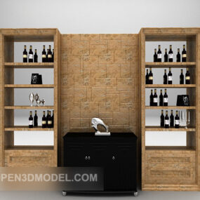 Kitchen Wine Cabinet Furniture 3d model