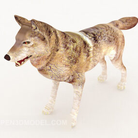 갈색 늑대 동물 3d 모델
