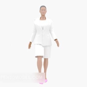Women White Dress Character 3d model