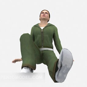 Yoga-Frauen-Charakter 3D-Modell
