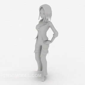 Pakaian Wanita Model 3d Karakter Berdiri