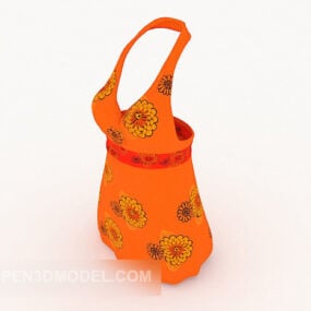 महिलाओं की पोशाक नारंगी रंग 3डी मॉडल