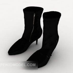 Damen-Halbstiefel aus Leder, 3D-Modell