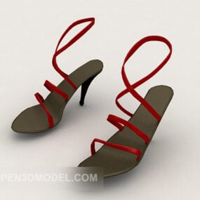 3д модель женских простых туфель на высоком каблуке