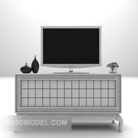 3д модель деревянного шкафа под телевизор в американском стиле