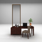 Wood European desk 3d model