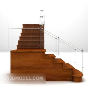 Antique Wood Staircase 3d model