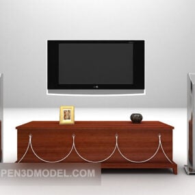 Typowa drewniana szafka pod telewizor Model 3D