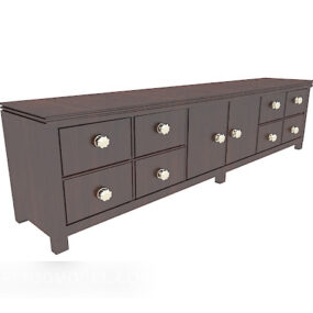 Wood Tv Long Cabinet Furniture 3d model