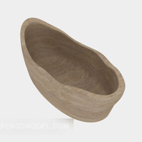 Modelo 3D de móveis de banheira de madeira