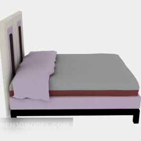 Wood Pink Bed Furniture 3d model