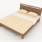 Dřevěná béžová manželská postel