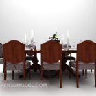 Elegantní dřevěný jídelní stůl židle nábytek