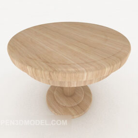 Outdoor Wood Round Table 3d-modell