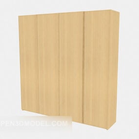 3д модель деревянной корпусной мебели для прихожей