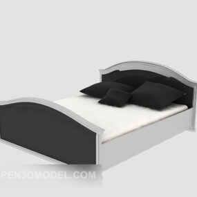 木制固定床家具3d模型