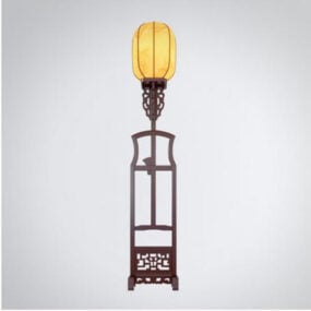Chinese Wood Floor Lamp V1 3d model