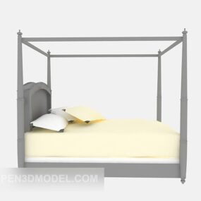 Wood Home Poster Bed 3d model