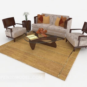 Canapé combiné Wood Home marron modèle 3D