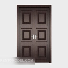 Dřevěné domácí dveře obdélníkový modul 3D model