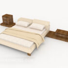 Wood Home Rice White Double Bed
