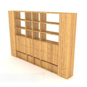 Vitrina minimalista de madera modelo 3d
