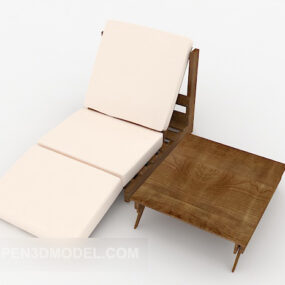 Wood Minimalist Recliner 3d model