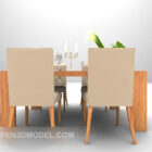 Red Wood Modern Dining Table