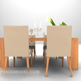 红木现代餐桌3d模型