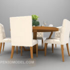 Table et chaise modernes en tissu en bois