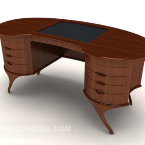 Wood Home Work Desk 3d model