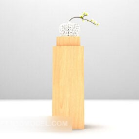 Wooden Plant Rack Furniture 3d model