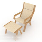 كرسي خشب عادي بسيط