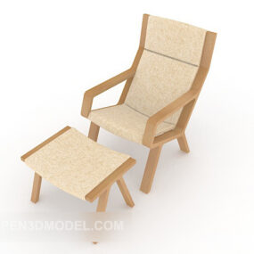 Wood Simple Casual Chair 3d-model