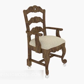 Wood Simple Dining Chair 3d model