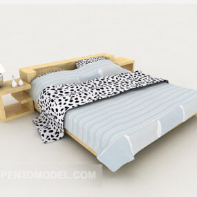 Wood Spotted Double Bed 3d model