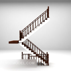 Wood Stairs Home Design 3d model