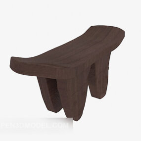 Wood Stool Public Space Furniture 3d model