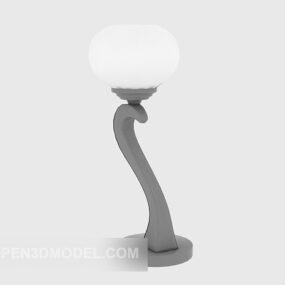 Wood Table Lamp Curved Shaped 3d model