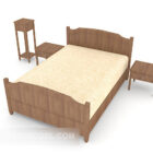 Wood Warm Yellow Double Bed