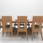 Mesa de comedor de madera para disfrutar modelo 3d