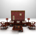 طقم طاولة أريكة خشبية على الطراز الصيني