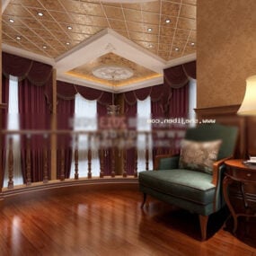 Hotel Hall Interior Elegant Design 3d model