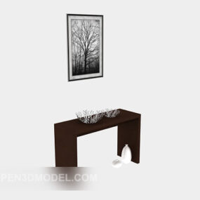 Console Cabinet With Wall Painting 3d model