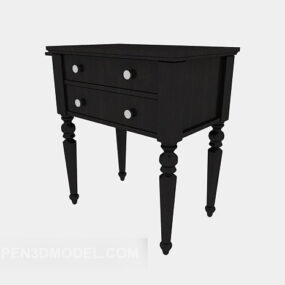 Antique Side Table Dark Wood 3d model
