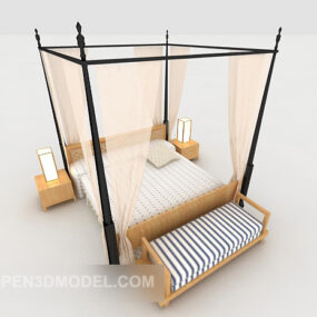 Yarn Double Bed Poster Style 3d model