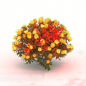 Yellow Bouquet Flower 3d model