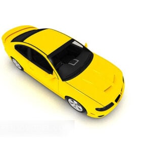3D-Modell einer Limousine mit gelber Lackierung