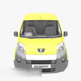 Yellow Peugeot Car 3d model